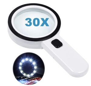 “30X Magnifying Glass with LED Light”